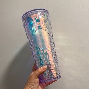 Starbucks Christmas Holiday 2023 White Diamond Prism Crystal Venti Tumbler 24oz